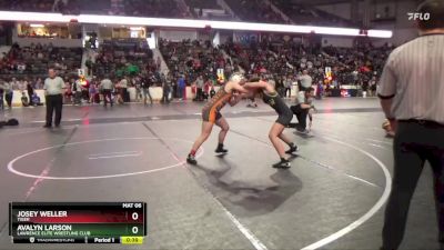 120 lbs Cons. Semi - Avalyn Larson, Lawrence Elite Wrestling Club vs Josey Weller, Tiger