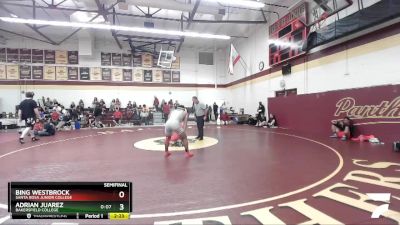 174 lbs Semifinal - Bing Westbrock, Santa Rosa Junior College vs Adrian Juarez, Bakersfield College