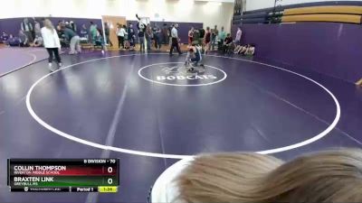 70 lbs Semifinal - Collin Thompson, Riverton Middle School vs Braxten Link, Greybull MS