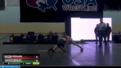 86 lbs Champ. Round 2 - Kutter Preslaski, Wisconsin vs Dawson Beckley, Team Tulsa Wrestling Club