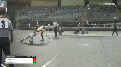 125 lbs 3rd place - Jaxon Cole, Western Wyoming vs Boo Dryden, Northeast Oklahoma