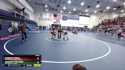 120 lbs Champ. Round 1 - Landon Frieze, Centennial Middle School vs Gannon Stelzner, McCormick Jr. High