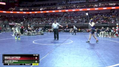 1A-150 lbs 7th Place Match - Easton Krall, Wapsie Valley vs Brock Nattress, South Central Calhoun