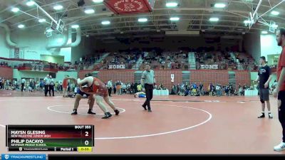 285 lbs Cons. Round 3 - Maysn Glesing, New Palestine Junior High vs Philip Dacayo, Seymour Middle School