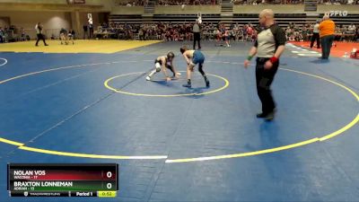 75 lbs Quarterfinals (8 Team) - Nolan Vos, Waconia vs Braxton Lonneman, Adrian