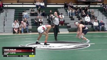 133 lbs 1st Place Match - Cesar Avelar, Clackamas Community College vs Kasey Curtis, Snow