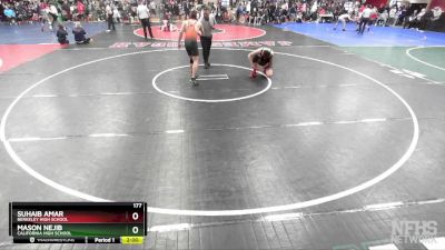 177 lbs Champ. Round 1 - Suhaib Amar, Berkeley High School vs Mason Nejib, California High School