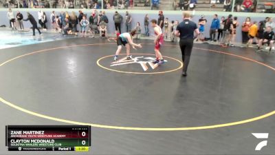 136 lbs Round 3 - Clayton McDonald, Soldotna Whalers Wrestling Club vs Zane Martinez, Anchorage Youth Wrestling Academy