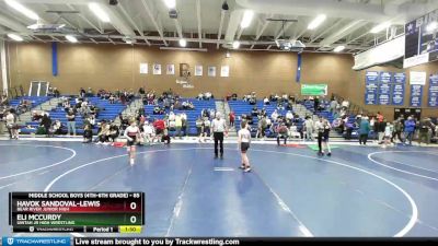 85 lbs Champ. Round 1 - Havok Sandoval-Lewis, Bear River Junior High vs Eli McCurdy, Uintah Jr High Wrestling