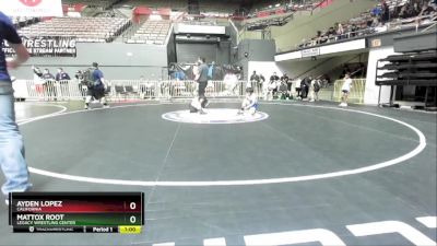 93 lbs Champ. Round 1 - Mattox Root, Legacy Wrestling Center vs Ayden Lopez, California