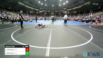 37 lbs Quarterfinal - Crew Andrews, Team Tulsa Wrestling Club vs Grayson Mortimer, Lions Wrestling Academy