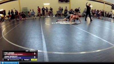 132 lbs Champ. Round 2 - Tye Linser, Red Cobra Wrestling Academy vs Zane Badgley, Royal Pride Wrestling Club