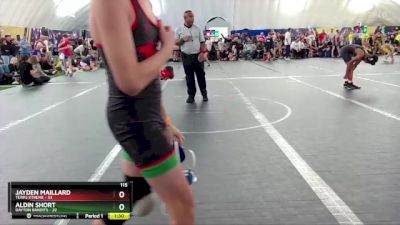 115 lbs Round 4 (8 Team) - Jayden Maillard, Terps Xtreme vs Aldin Short, Dayton Bandits