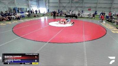 138 lbs Placement Matches (8 Team) - Quinten Cassiday, Michigan Blue vs Cameron Plotts, Ohio Gray