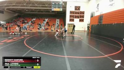 120-126 lbs Round 2 - Bennett Sanford, Greybull Basin Athletic Club vs Paul Loyning, Powell Wrestling Club