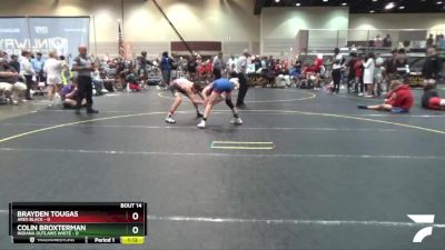 108 lbs Round 5 (6 Team) - Brayden Tougas, Ares Black vs Colin Broxterman, Indiana Outlaws White