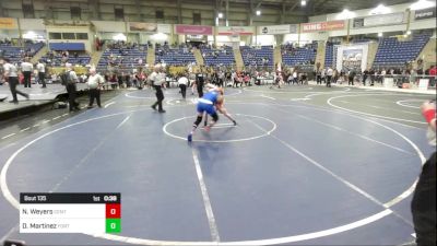 135 lbs 3rd Place - Noah Weyers, Centauri Middle School vs Dominick Martinez, Fort Lupton