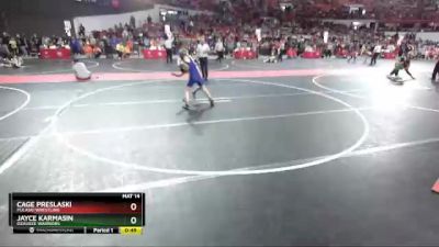 100 lbs Quarterfinal - Jayce Karmasin, Ozaukee Warriors vs Cage Preslaski, Pulaski Wrestling