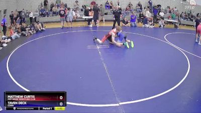 126 lbs Cons. Round 3 - Matthew Curtis, Mat Sense Wrestling Club vs Taven Deck, COWA