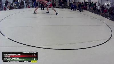 160 lbs Cons. Round 4 - Colton Jarecki, Columbus High School Wrestling vs Brenden Bolling, Nebraska