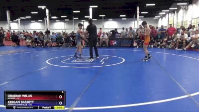 87 lbs Round 3 (8 Team) - Obadiah Willis, Illinois vs Keegan Bassett, Pennsylvania Blue