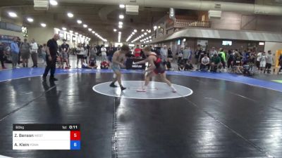 60 kg Rnd Of 64 - Zach Benson, Western Colorado Wrestling Club vs Aaron Klein, Poway High School Wrestling