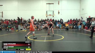 DIVISION 16 lbs Round 2 - Ethan Baker, Waukon vs Gage Wooldrik, Denver