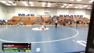 197 lbs Cons. Round 3 - Gilberto Solorio, Modesto College vs Kale Kreller, Lassen College