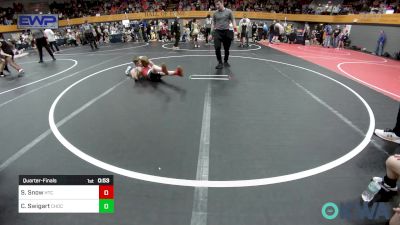 80 lbs Quarterfinal - Slayde Snow, Hinton Takedown Club vs Crew Swigart, Choctaw Ironman Youth Wrestling