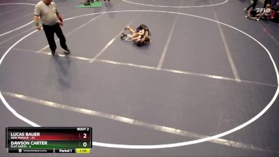 72 lbs Quarterfinals (8 Team) - Lucas Bauer, New Prague vs Dawson Carter, Flat Earth