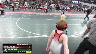 75 lbs Champ. Round 1 - Jensen Sutter, Mount Horeb Area Wrestling vs Preston Butnick, Crivitz