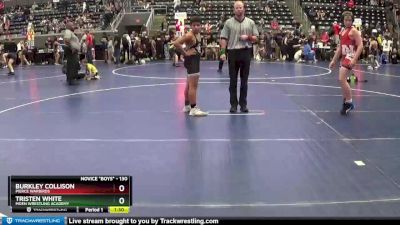 130 lbs Cons. Round 3 - Tristen White, Moen Wrestling Academy vs Burkley Collison, Pierce Warbirds