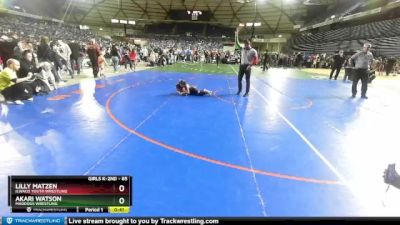 85 lbs Round 1 - Akari Watson, Maddogs Wrestling vs Lilly Matzen, Ilwaco Youth Wrestling