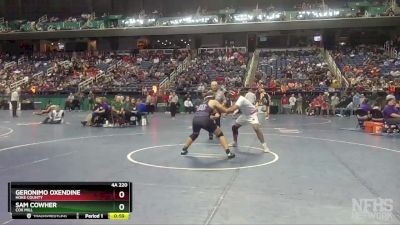 4A 220 lbs Cons. Semi - Sam Cowher, Cox Mill vs Geronimo Oxendine, Hoke County