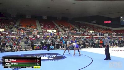 115 lbs Cons. Semi - Layla Tindle, Fredonia vs Tye Rozell, Douglass