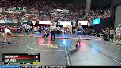 AA - 132 lbs Quarterfinal - Jaxsyn Baker, Billings Skyview vs Jace Komac, Great Falls / MSDB