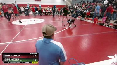 37-40 lbs Round 3 - Everett Decker, Platte Valley Jr. Wrestling vs Emmie Maxwell, Platte Valley Jr. Wrestling