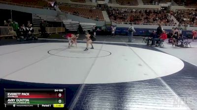 D4-106 lbs Champ. Round 1 - Avry Dunton, Arizona Lutheran HS vs Everett Pack, Holbrook