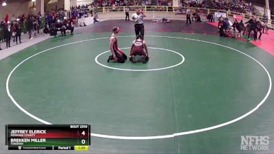 132 lbs Semifinal - Jeffrey Elerick, Pershing County vs Brekken Miller, Tonopah