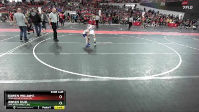 57 lbs Quarterfinal - Bowen Williams, Team Nazar/Stoughton vs Jebsen Bahl, Lancaster Wrestling