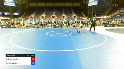 132 lbs Cons 32 #2 - Levi Richmond, Pennsylvania vs Kyler Schalesky, North Dakota