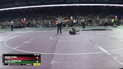 D4-106 lbs Cons. Round 2 - Owen Fogel, St Louis HS vs Blake Wendling, New Lothrop HS