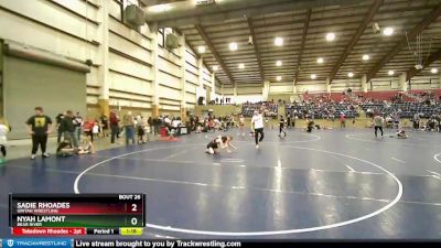 103-108 lbs Round 3 - Sadie Rhoades, Uintah Wrestling vs Nyah LaMont, Bear River