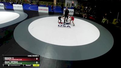 74 lbs Cons. Round 3 - Renzhi Yi, Sunnyvale Wrestling Club vs Isaac Ortega, Total Kaos Wrestling Club