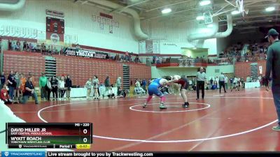 220 lbs Champ. Round 2 - Wyatt Roach, Yorktown Wrestling Club vs David Miller Jr, East Central Middle School