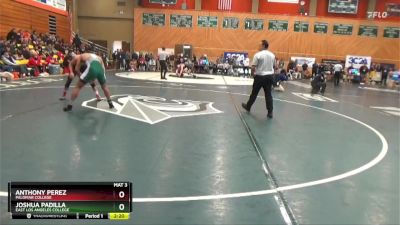 157 lbs Cons. Round 3 - Joshua Padilla, East Los Angeles College vs Anthony Perez, Palomar College