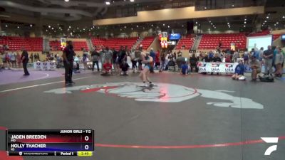 112 lbs Cons. Semi - Jaden Breeden, MO vs Holly Thacher, KS