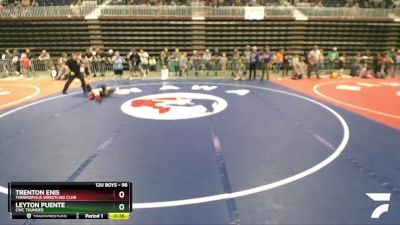 98 lbs Quarterfinal - Trenton Enis, Thermopolis Wrestling Club vs Leyton Puente, CWC Thunder