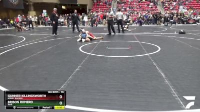 76 lbs Quarterfinal - Brison Romero, WAR vs Gunner Killingsworth, Honey Badger