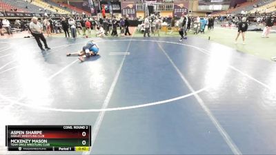 100 lbs Cons. Round 2 - McKenzy Mason, Team Owls Wrestling Club vs Aspen Sharpe, Oakley Wrestling Club